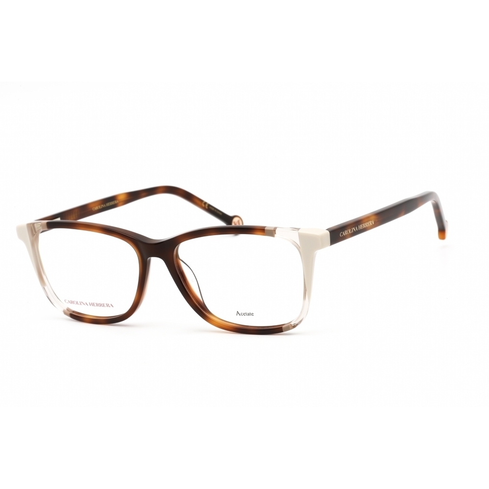 NWT Carolina Herrera CH 0066-0C1H 00 Havana Ivory Rectangle Eyeglasses